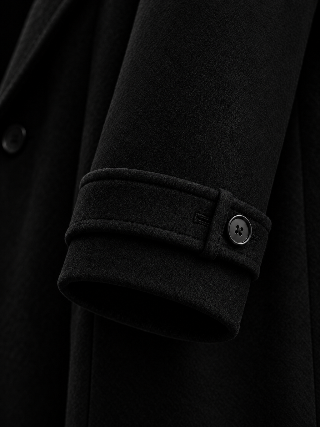 LABOUR COAT 001 — cuff detail (design visualization)