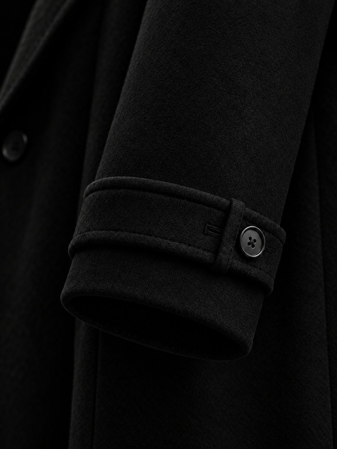 LABOUR COAT 001 — cuff detail (design visualization)