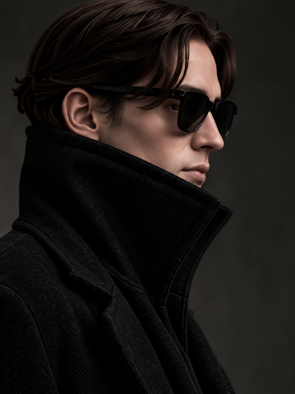 LABOUR COAT 001 — collar view (design visualization)