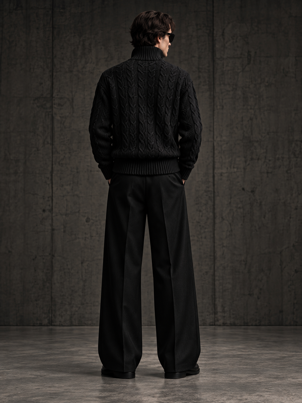 LABOUR SWEATER 001 — back view (design visualization)