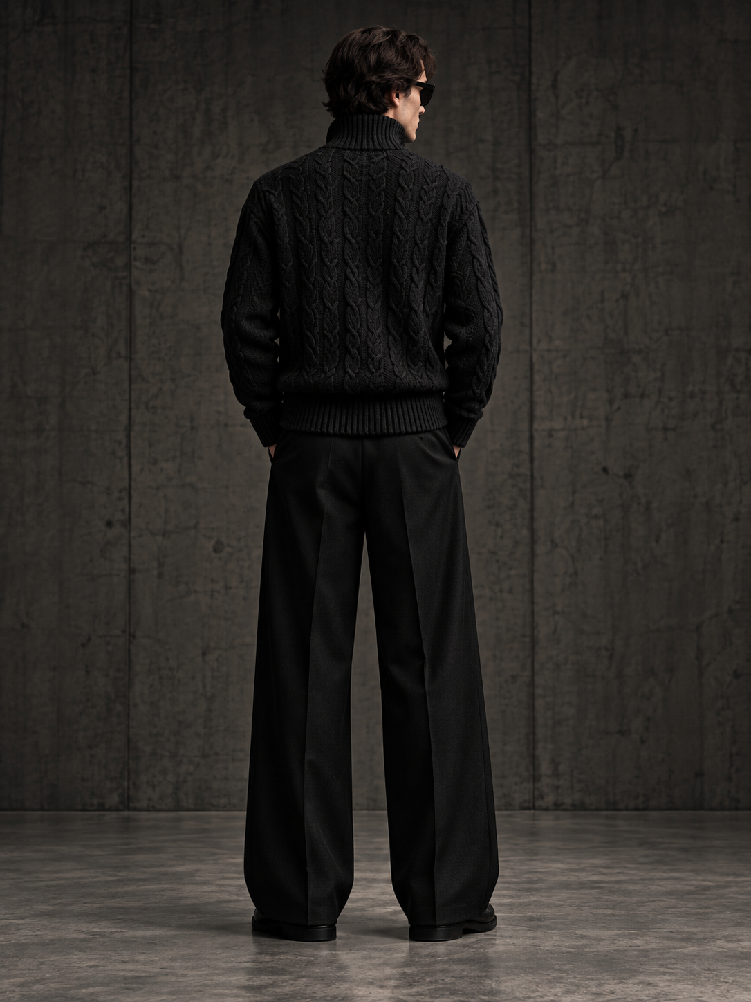 LABOUR SWEATER 001 — back view (design visualization)