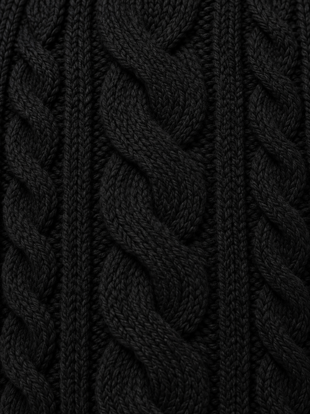 LABOUR SWEATER 001 — cable-knit wool and cashmere detail (design visualization)