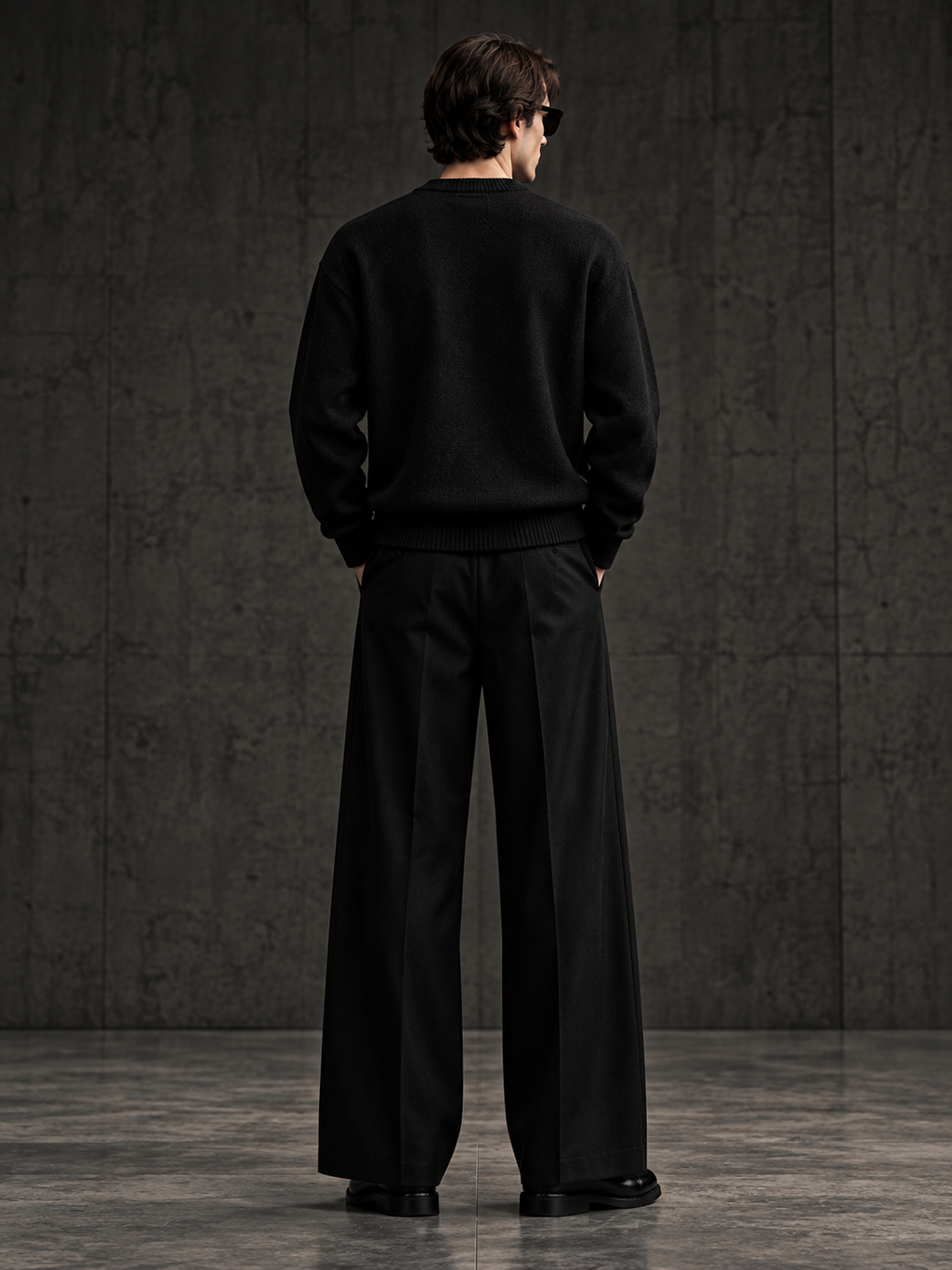 LABOUR SWEATER 002 — back view (design visualization)