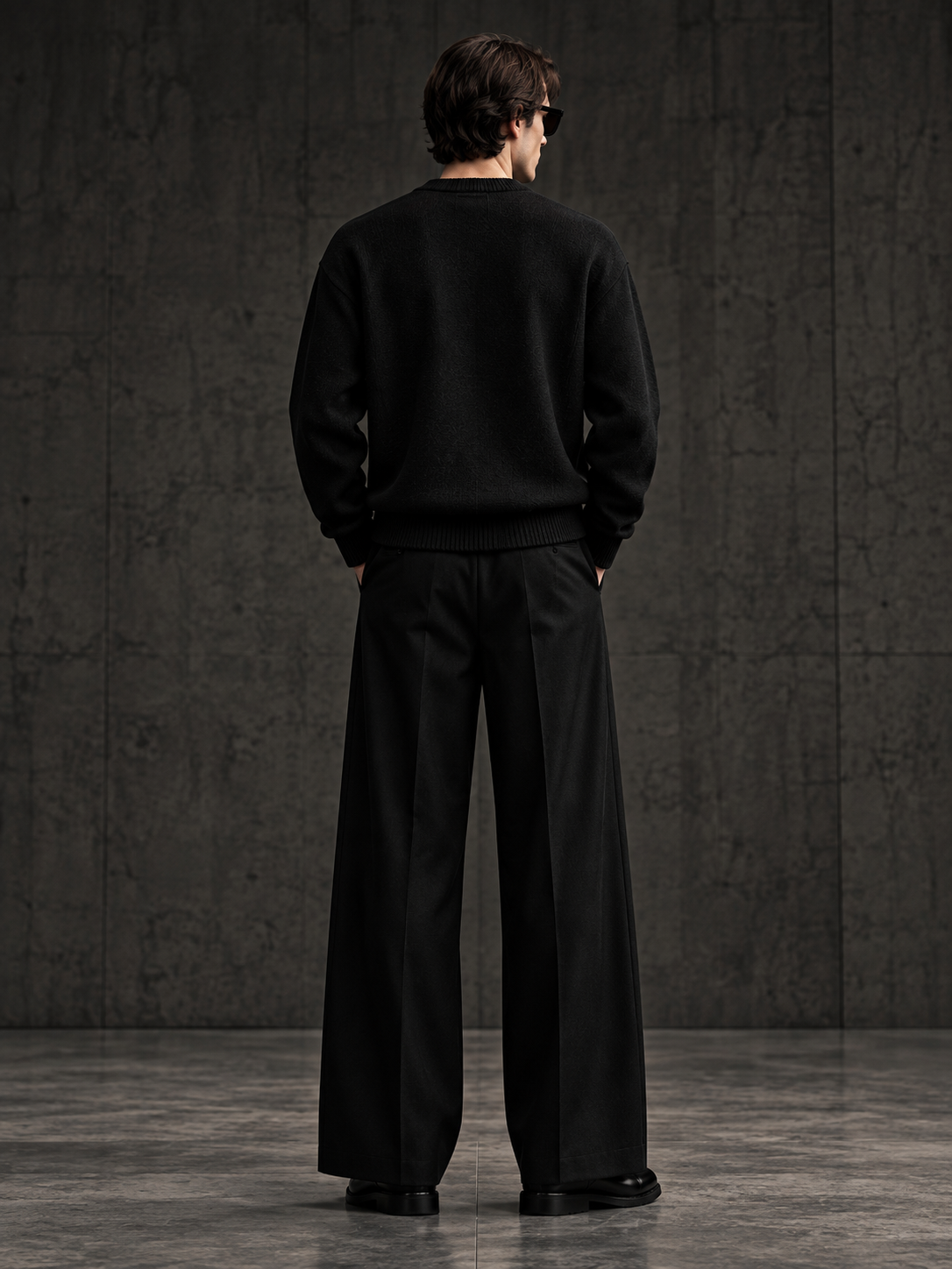 LABOUR SWEATER 002 — back view (design visualization)